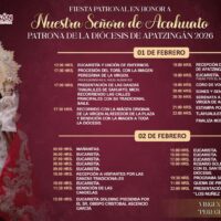 El Gobierno Municipal y la Diócesis de Apatzingán invitan a la ciudadanía a participar en la Fiesta Patronal en Honor a Nuestra Señora de Acahuato 2026