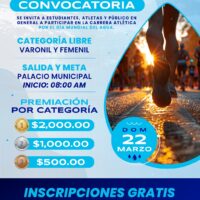 El Gobierno Municipal y CAPAMA te invitan a participar en la Carrera Atlética